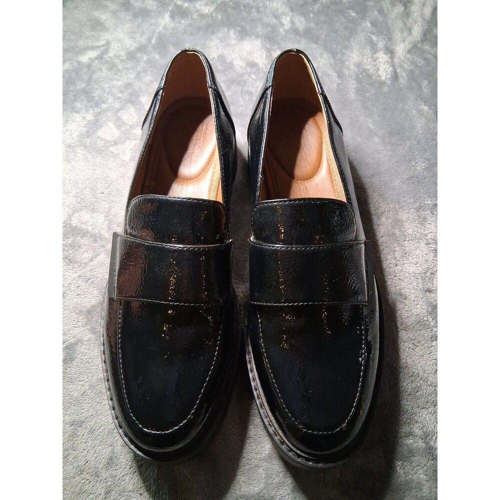 Franco Sarto Women's Balin Lug Sole Chunky Loafer Patent Leather Size 7M